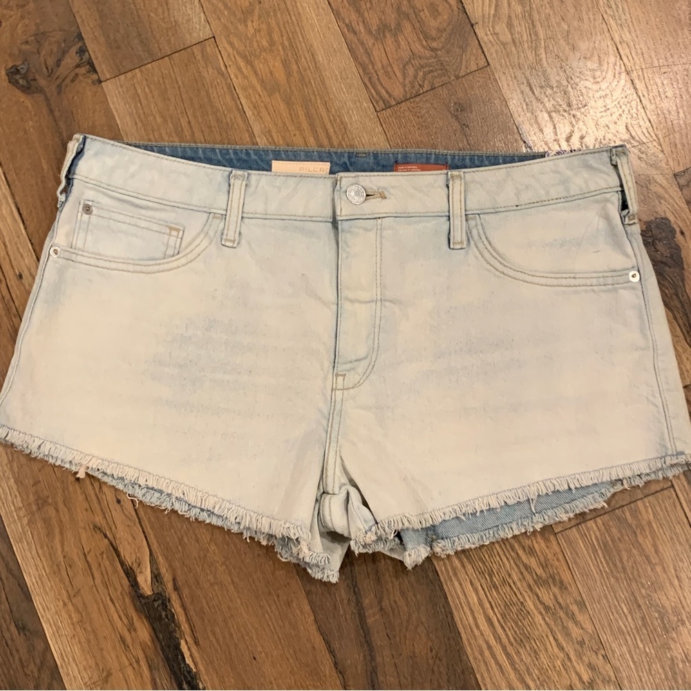 Anthropologie Pilcro Blue Denim Micro Short Frayed Raw Hem Shorts Size 3… - Picture 3 of 9